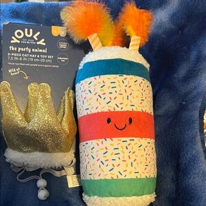 Youly The Party Animal Colorful Plush Toy with Gold Crown - New Never Used.
